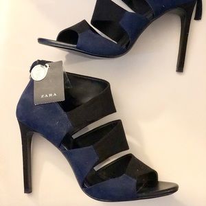 Zara high heels shoes. Black/Navy size 41 aka 9.5